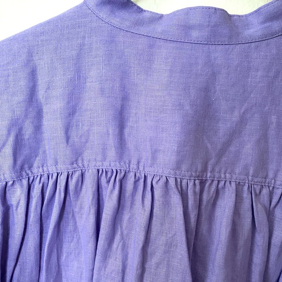 Ichi Antiquites Linen Lavender Poet Blouse made in Japan - Picture 4 of 4